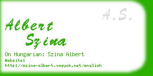 albert szina business card